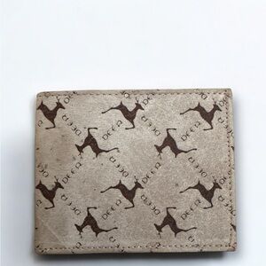 Vintage Suede Leather Wallet Deer Pattern From Japan Outdoors Hunting Nature